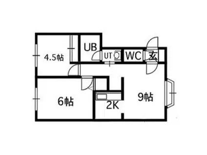 セトル西岡(2LDK/2階)の間取り写真