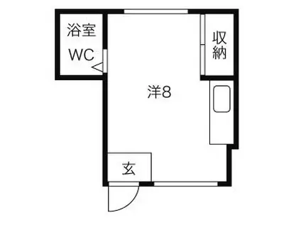 パレス北30(ワンルーム/2階)の間取り写真