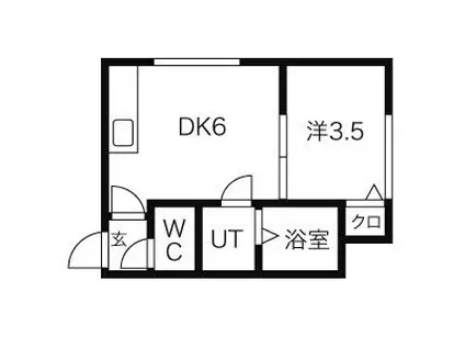 ノース10(1DK/1階)の間取り写真