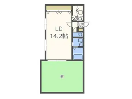 グリーンヴィル(1K/1階)の間取り写真