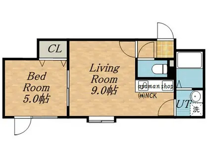 メゾンド咲良(1LDK/1階)の間取り写真