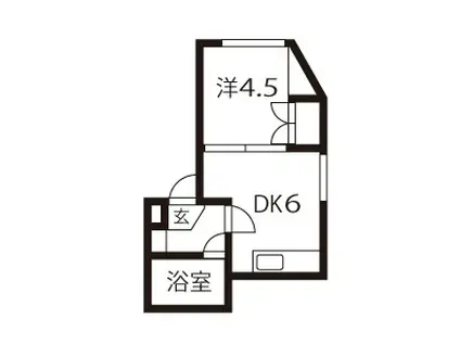 ドリームシティ本郷(1DK/2階)の間取り写真