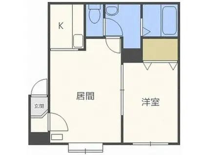 カーナ・ハギナカ(1LDK/3階)の間取り写真