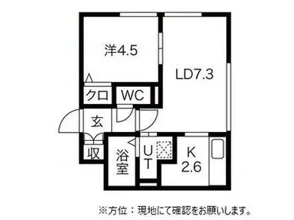 ファクター麻生(1LDK/4階)の間取り写真