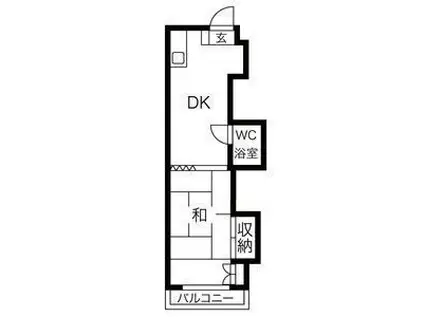メゾン16(1DK/2階)の間取り写真