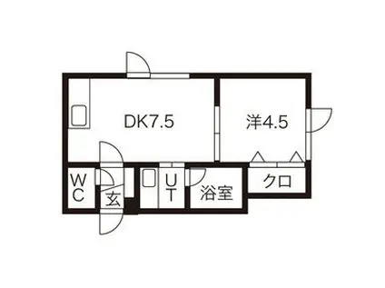 プリマヴェーラ(1DK/1階)の間取り写真