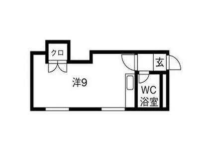 ケンタクコーポ南13条(ワンルーム/3階)の間取り写真