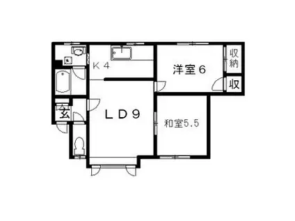 バンブー10(2LDK/2階)の間取り写真