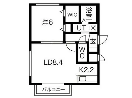 レジーナ南4条(1LDK/2階)の間取り写真