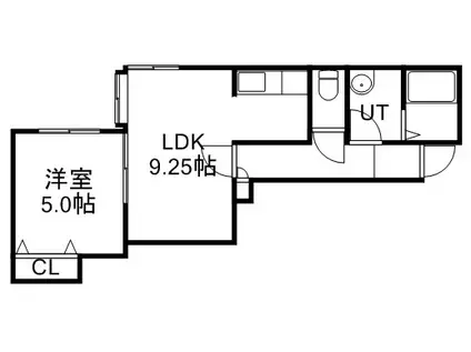 メイプル北郷(1LDK/2階)の間取り写真