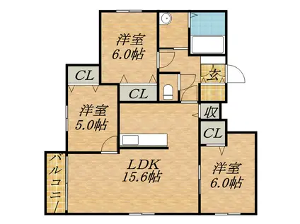 プレジール(3LDK/4階)の間取り写真