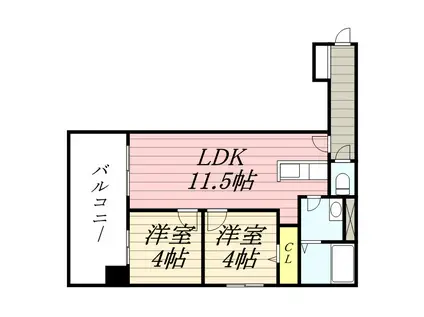 ビブレス月寒中央ステーション(2LDK/11階)の間取り写真