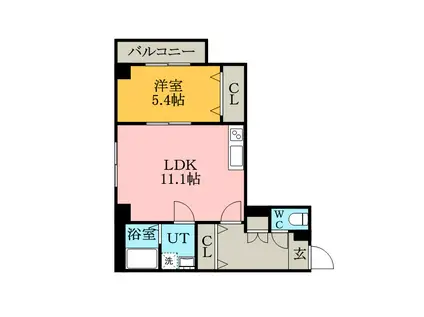 マンサーナ豊平(1LDK/2階)の間取り写真