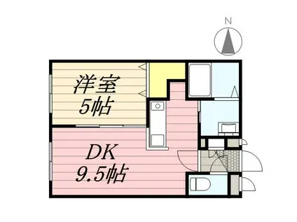 ノース パイン ハイム(1LDK/4階)の間取り写真