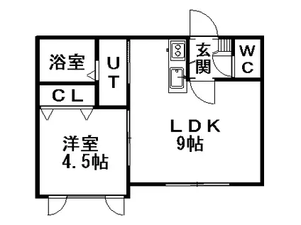 プレシャス15番館(1LDK/1階)の間取り写真