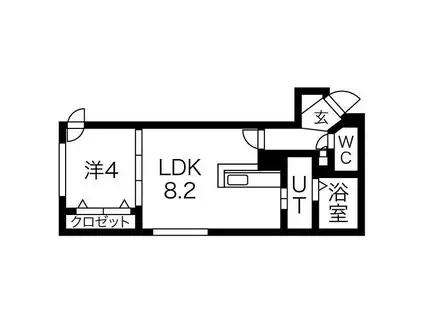 フォレスタ麻生(1LDK/5階)の間取り写真