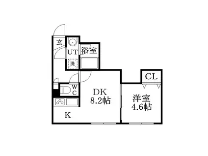 BIOS菊水元町(1LDK/2階)の間取り写真