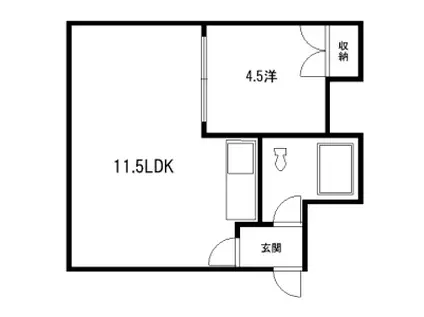 多宝マンション(1LDK/2階)の間取り写真