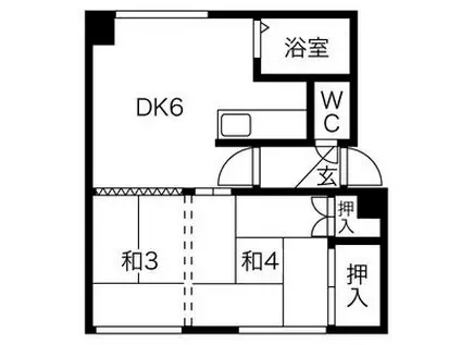 くぼたハイツ(2DK/2階)の間取り写真