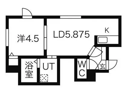 アメニティ(1DK/3階)の間取り写真