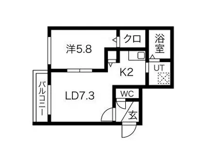 ROSE WOOD NAKANOSHIMA(1LDK/5階)の間取り写真