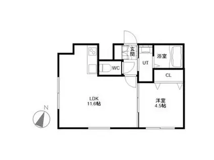 LIEN N11(1LDK/4階)の間取り写真