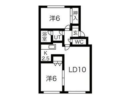 マリノス24(2LDK/1階)の間取り写真