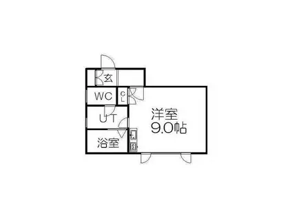 ステート平和通(ワンルーム/1階)の間取り写真