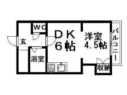 菊水コート(1DK/9階)の間取り写真