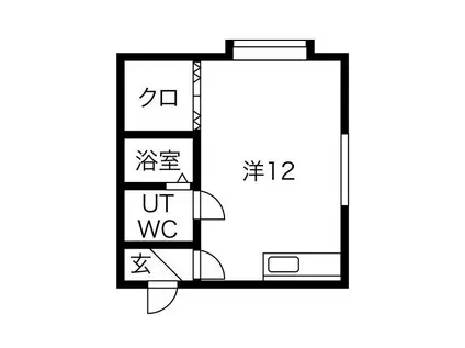 サンピアE17(1K/3階)の間取り写真