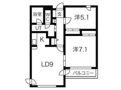 クリオパレス青葉壱番館(2LDK/1階)の間取り写真