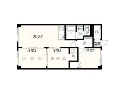 栄町スクエアビル(3LDK/5階)の間取り写真