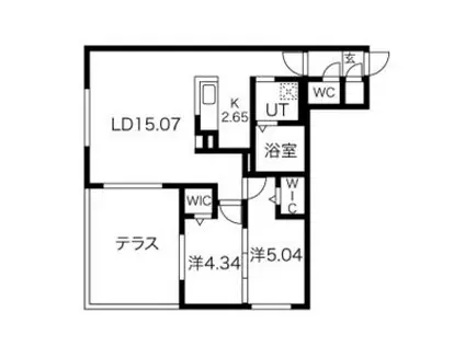 GRAN DUKE八軒(2LDK/1階)の間取り写真
