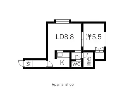 カーサフェリオ(1LDK/2階)の間取り写真