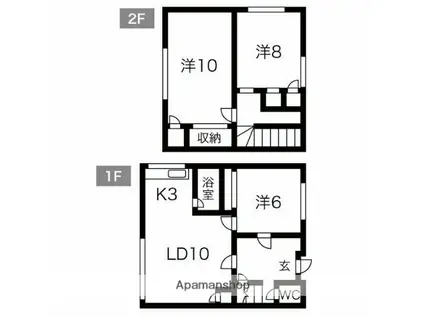 氏家1-14(3LDK/1階)の間取り写真