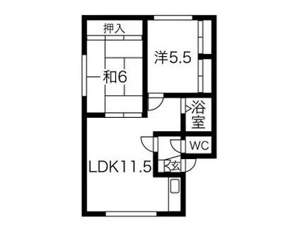 スカイテラスみか(2LDK/1階)の間取り写真