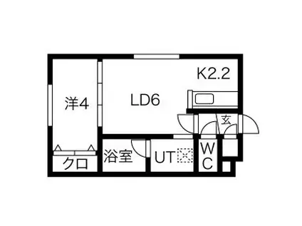 LICHTRARE東札幌(1LDK/4階)の間取り写真