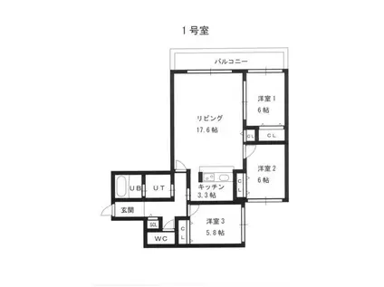 RAINBOW ROAD宮の森2ND(3LDK/2階)の間取り写真