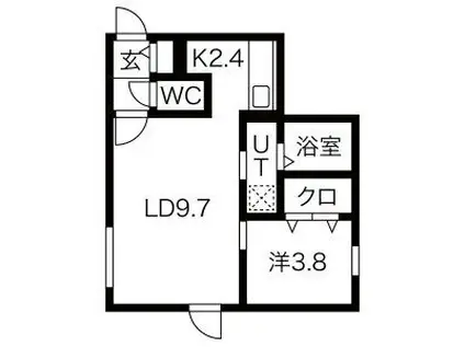 COLZA SHIROISHI(1LDK/3階)の間取り写真