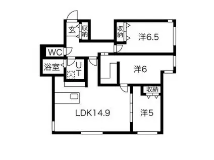 レブニーズ ザ・レジデンス 宮の森(3LDK/2階)の間取り写真