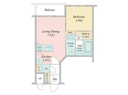 LIVECASA豊平(1LDK/5階)の間取り写真