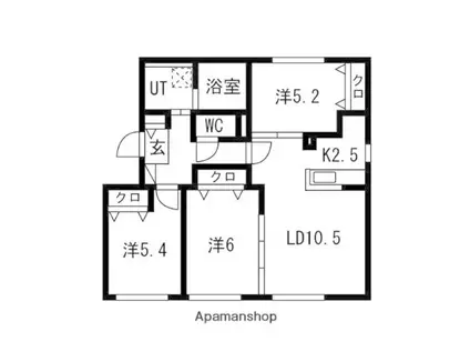 GLACIA N32(3LDK/4階)の間取り写真