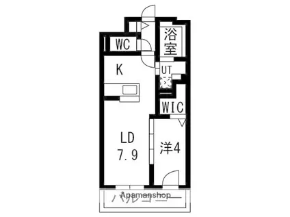 NCウイング中央(1LDK/4階)の間取り写真