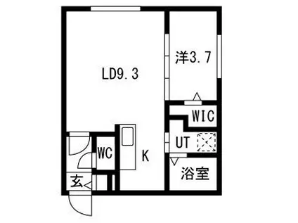 VICTOIRE麻生(1LDK/4階)の間取り写真