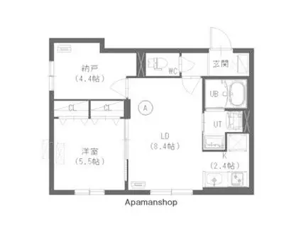 ラグジースペース本郷通南(2LDK/1階)の間取り写真