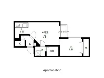 DESTINO RESIDENCIA715(1LDK/4階)の間取り写真