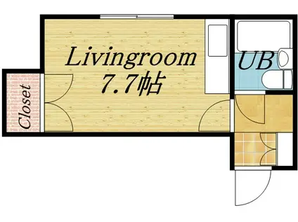 ハイツプレジデント(ワンルーム/4階)の間取り写真