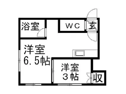 ラメール11(1DK/3階)の間取り写真