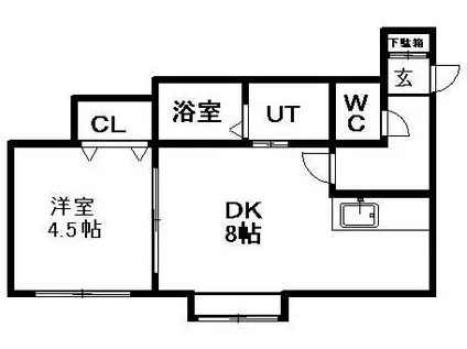 アイコートN8(1LDK/2階)の間取り写真