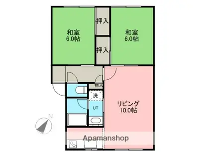 プラスペリティ宮の沢(2LDK/2階)の間取り写真